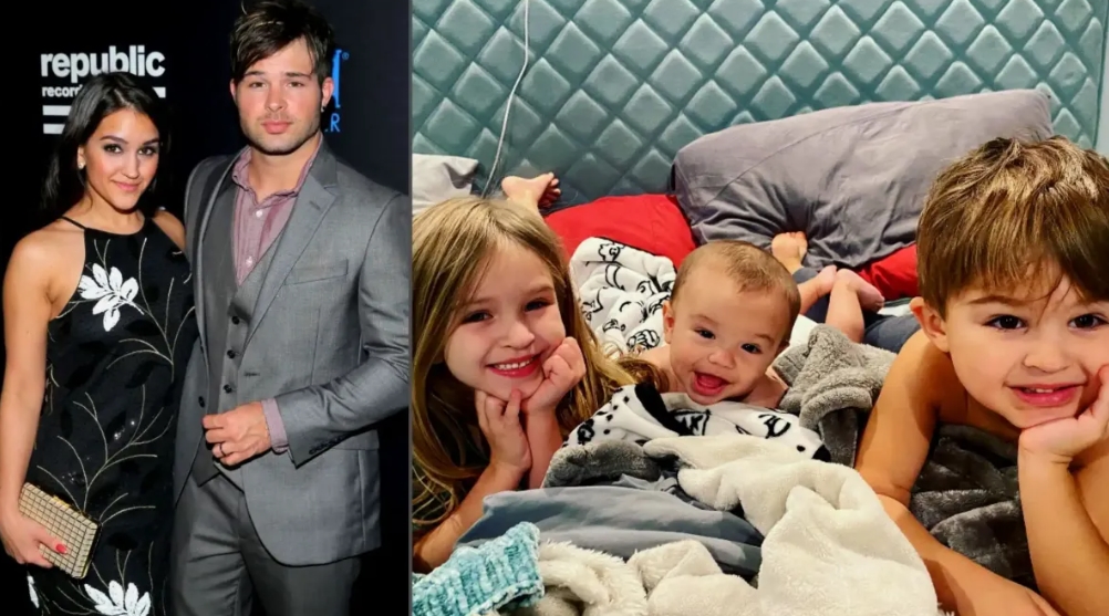 Cody Longo with his wife and their kids