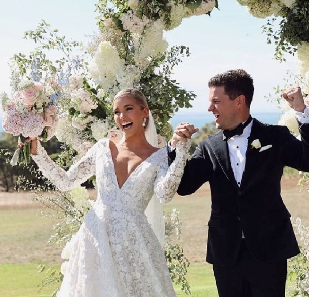 Olivia Molly Rogers and Justin McKeone during the time of their wedding