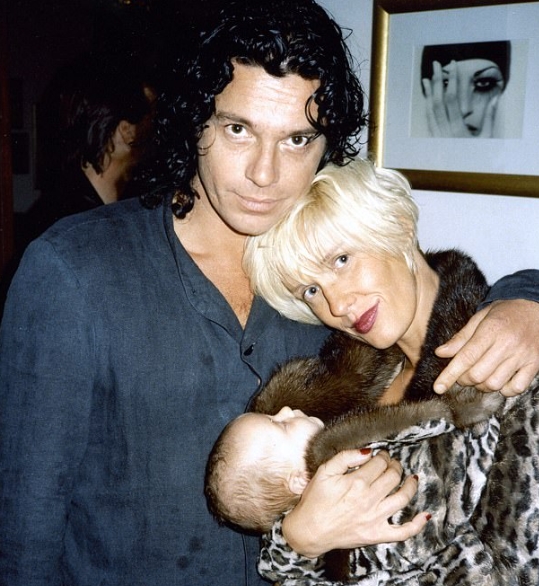 Tiger Lily Hutchence with her father, Michael Hutchence and her mother, Paula Yates