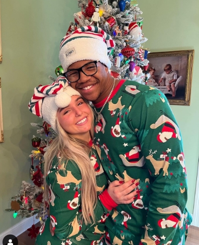Nolan Smith and his girlfriend, Aubrey Deitch, celebrating Christmas