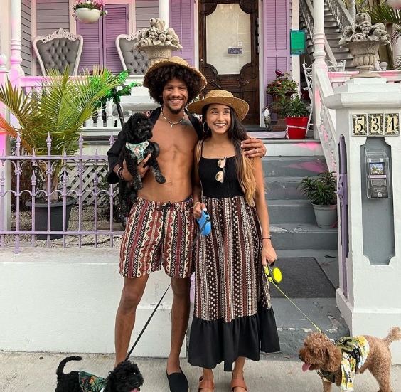 Alex Caceres and his girlfriend, Kashmeer Ramhit 