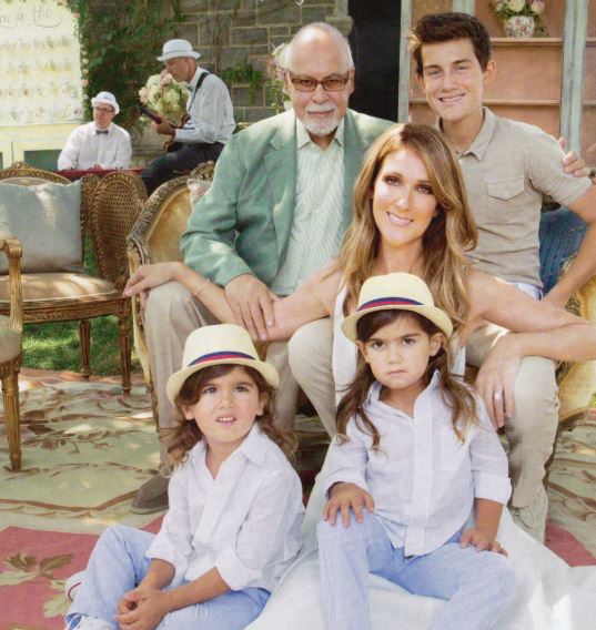 Rene Angelil with his family.