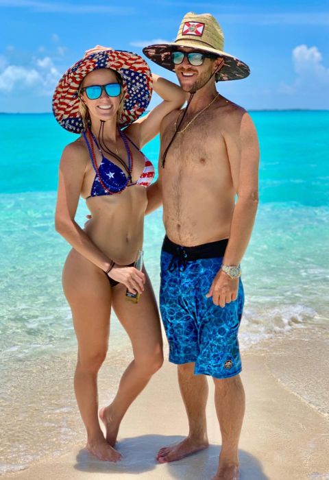 Vicky Stark with Captain. Ryan Eidelstein enjoying their time together in the fishing trip. She did opened about the realtionship whena fan asked about if she was dating him with the answer yes.