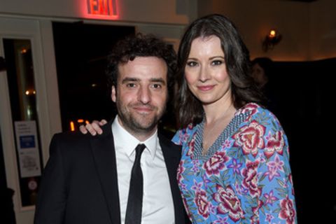 David Krumholtz giving a pose along with his wife, Vanessa Britting.