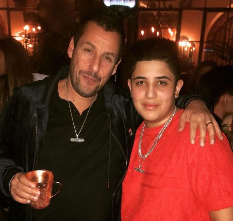 Jonathan Aranbayev with Adam Sandler. in the party of the movie Uncut Gems