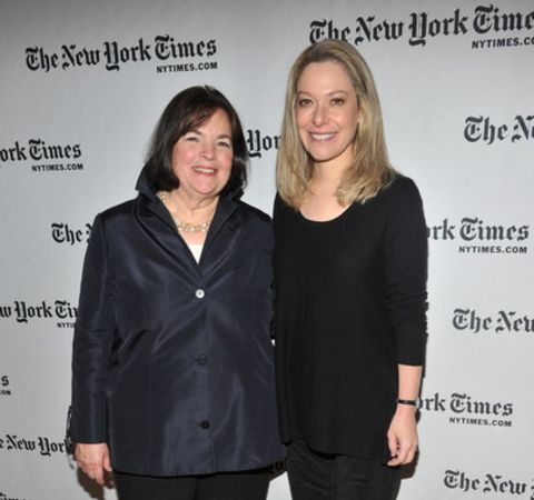 Alex Witchel in right with Ina Garten poses at the event of The New York Times.