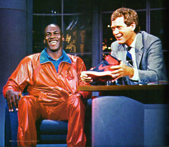 Jordan on the Letterman show, talking about his new shoes