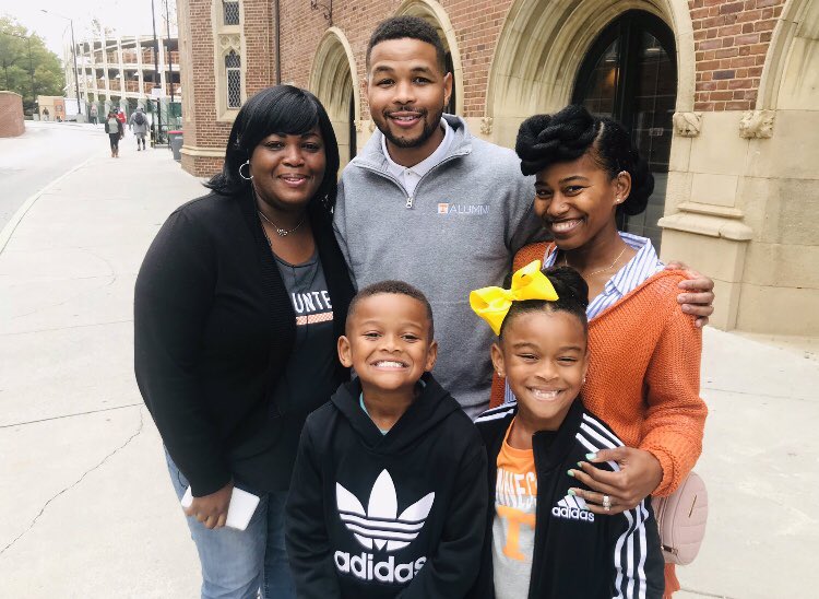 Johnson with his family