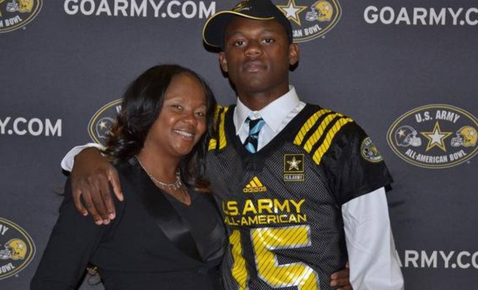 Deandre Baker with his mother
