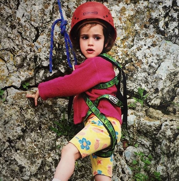 Luca Douady climbing
