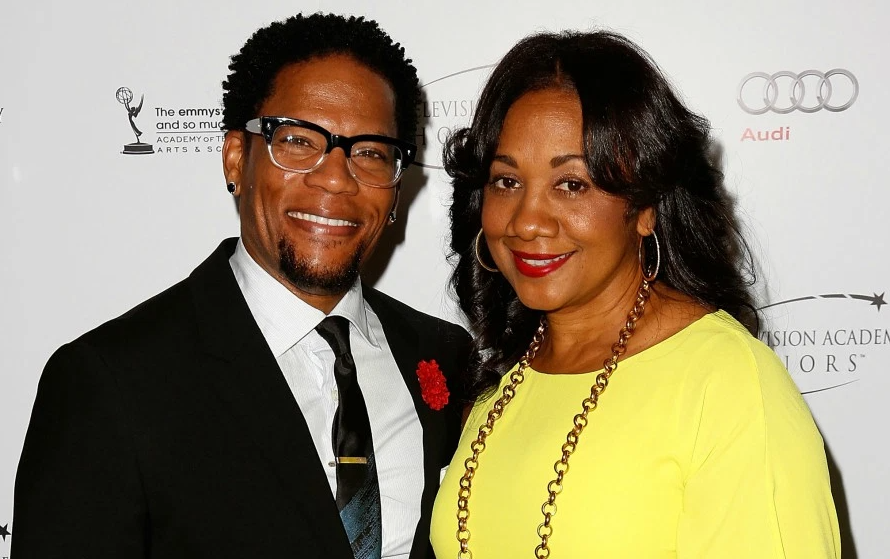 D. L. Hughley with his wife, LaDonna Hughley