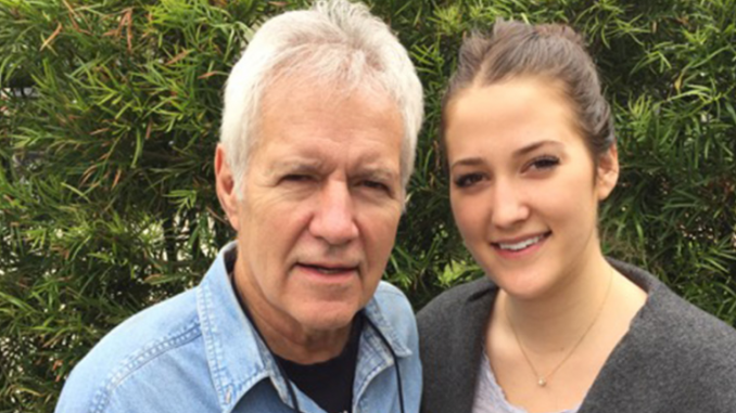 Emily Trebek with her father