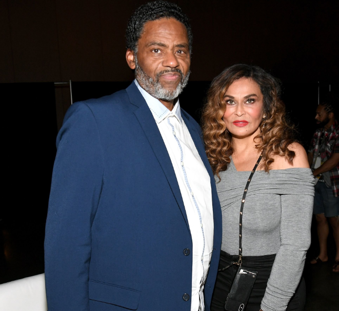 Tina Knowles with her husband, Richard Lawson