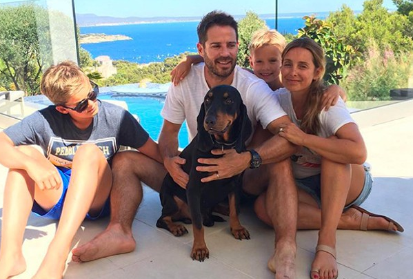 Jamie Redknapp with his ex-wife and kids