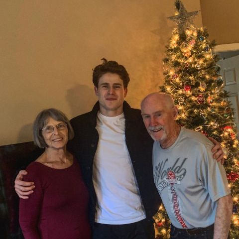 RJ Fetherstonhaugh poses a picture with her grandparents.