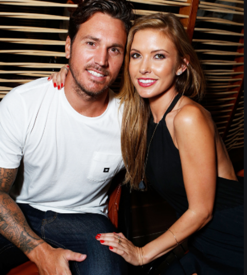 Corey Bohan and his ex-wife Audrina Patridge for a picture.