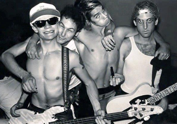 Jack Sherman with the band members of Red Hot Chili Peppers