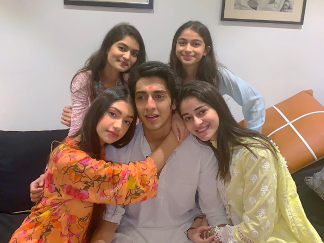 Panday with her cousin sister and sibling brother
