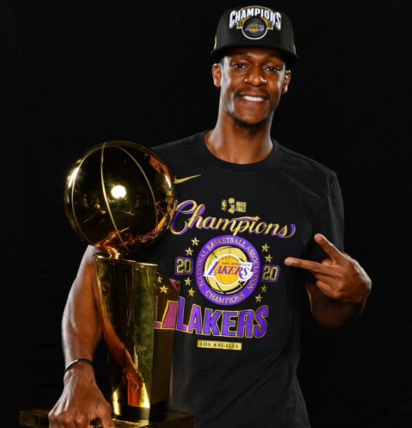 Rajon Rondo winning NBA championship with Lakers