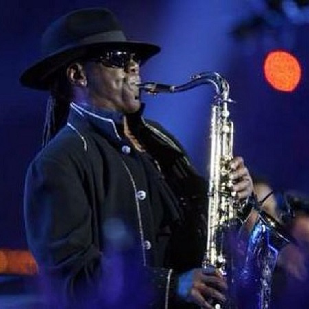Clarence Clemons performing on the stage