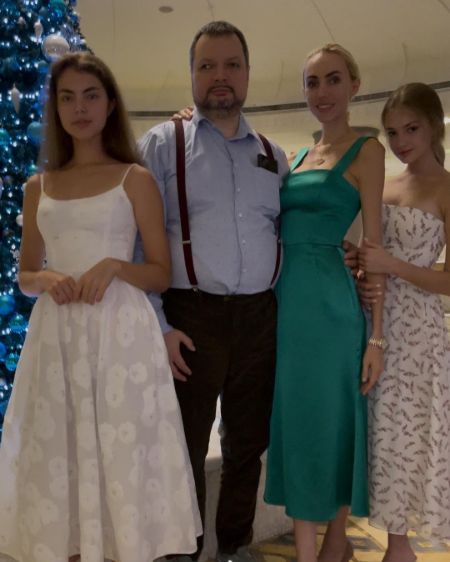 Zhenya Kotova with her family on a vacation in Dubai