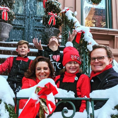 Stephanie Ruhle with her family in Christmas