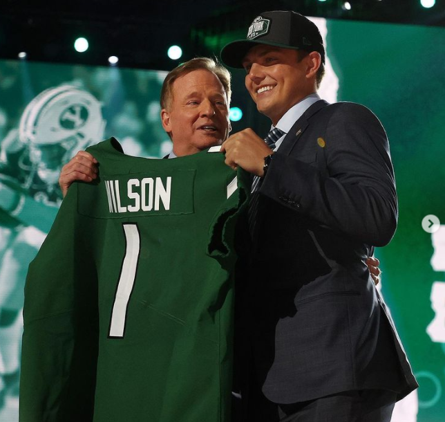 Wilson was selected second overall by the New York Jets in the 2021 NFL Draft