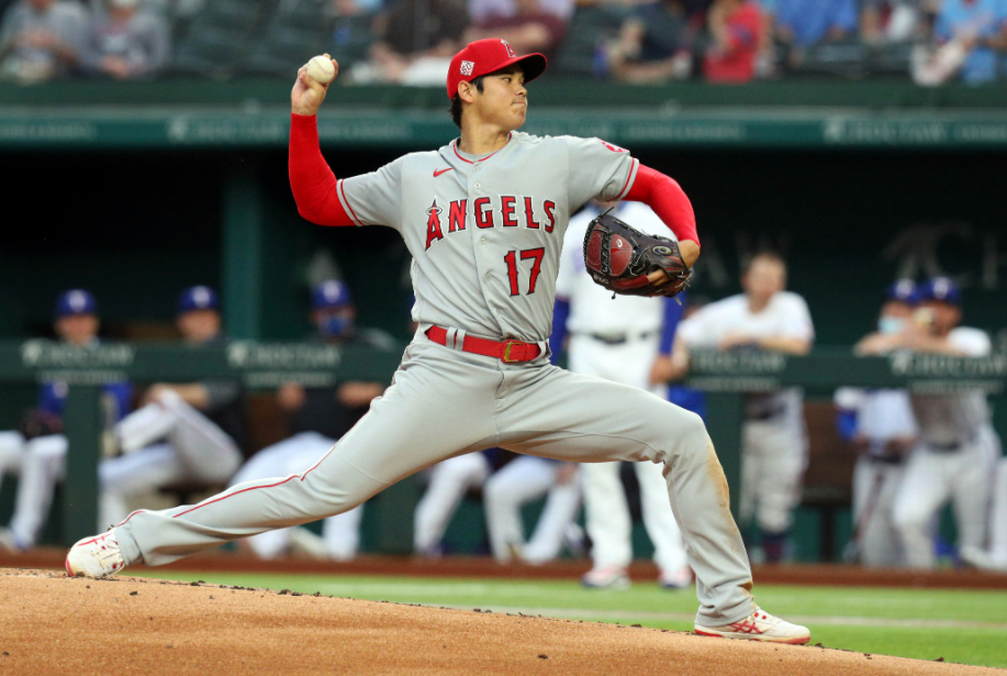 Shohei Ohtani playing for Los Angeles Angels