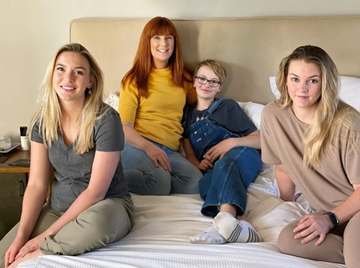 Tabitha Soren with her kids; Quinn, Dixie, and Walker