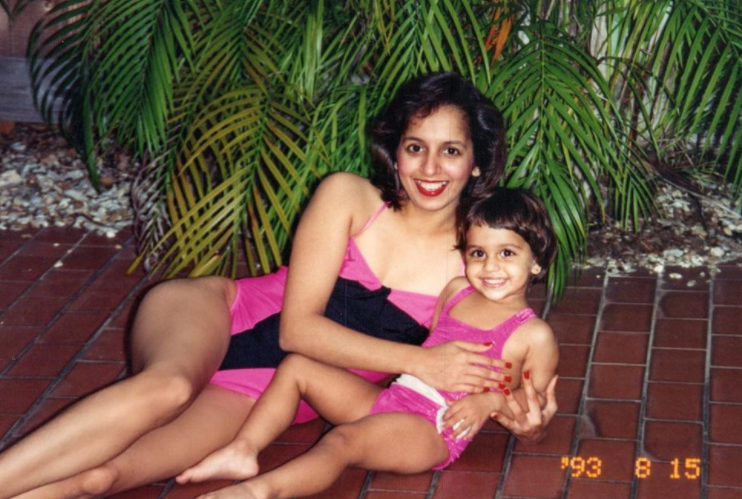 Monica Vaswani with her mom