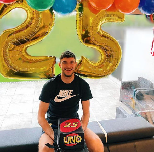 Roman Yaremchuk celebrating his 25th birthday