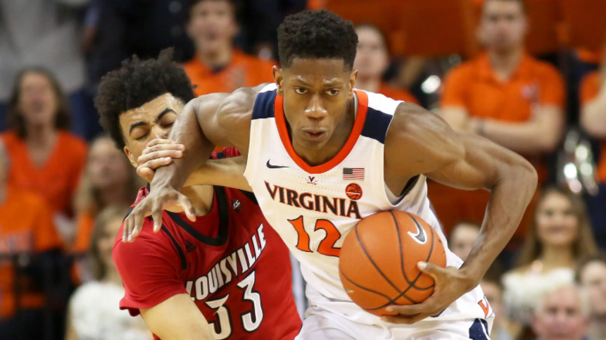 De'Andre Hunter played college basketball for the Virginia Cavaliers and was named NABC Defensive Player of the Year for 2019