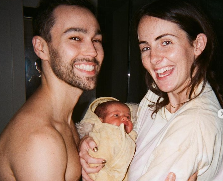 Max Schneider his wife, Emily Cannon and their baby