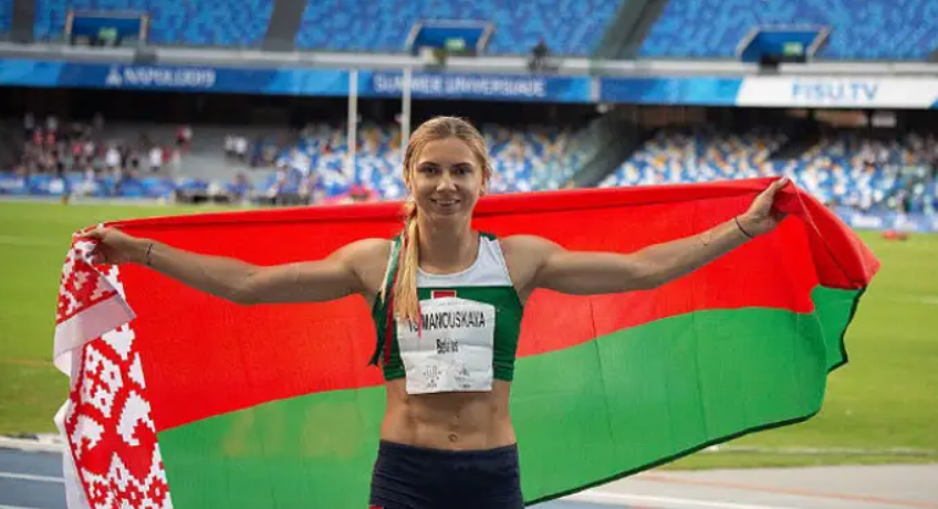Krystsina Tsimanouskaya, a gold medal in the 200 metres at the 2019 Summer Universiade held in Naples, Italy