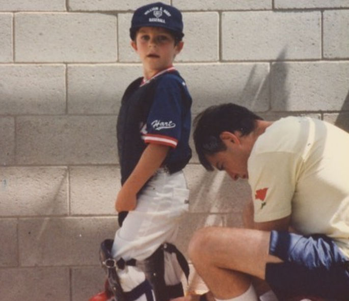 Trevor Bauer during his young age with his dad