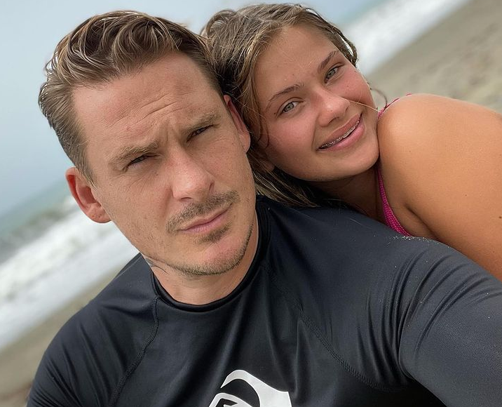 Lee Ryan and his daughter, Bluebell
