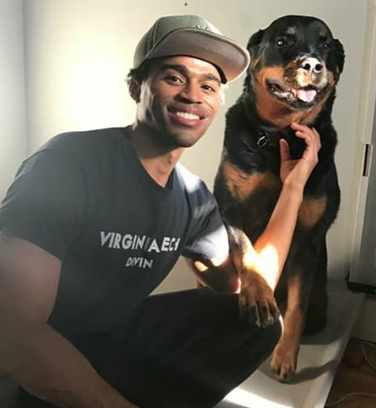 Kyle Bary and his pet dog 'Cigi'