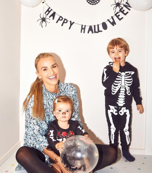 Vogue Williams with her childrens during Halloween
