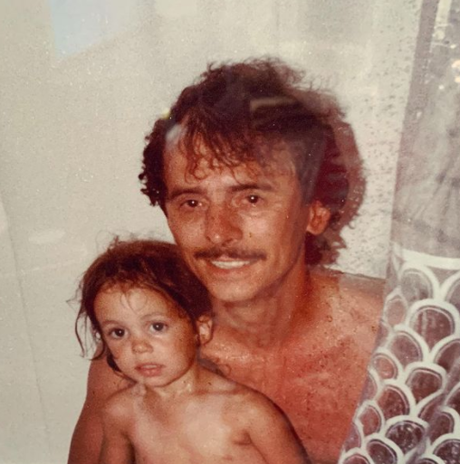 Eliza Dushku with her dad