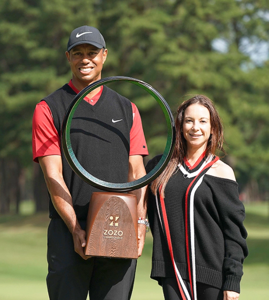 Erica Herman and Tiger Woods