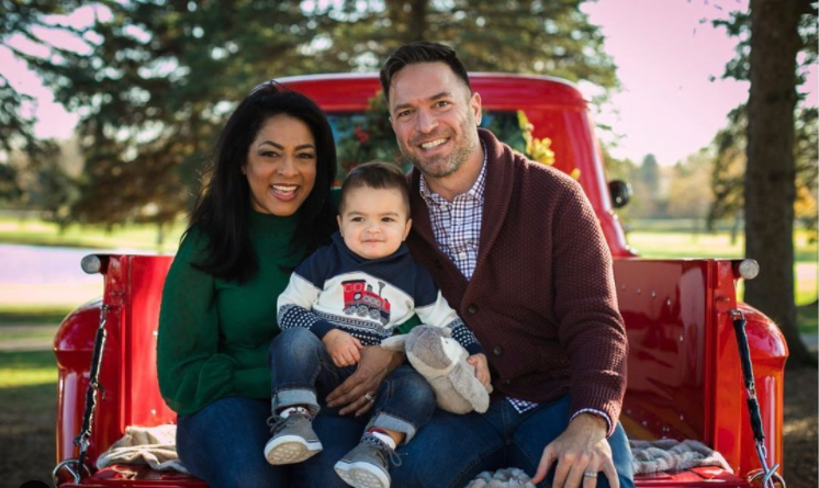 Alicia with her husband and son