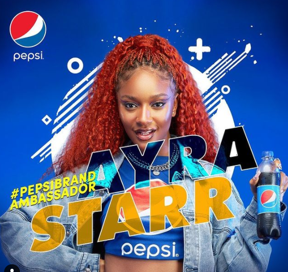 Ayra Starr was named brand ambassador for Pepsi Nigeria on 4th September 2021