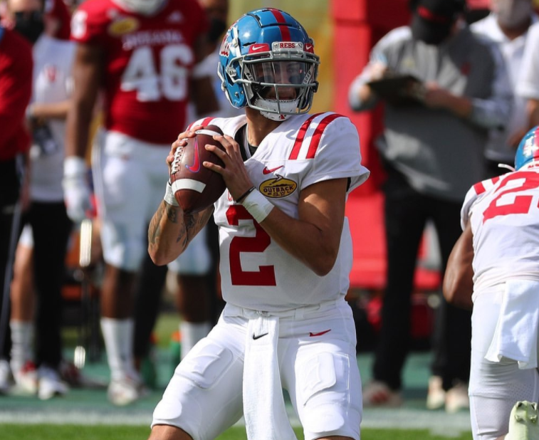 Matt Corral with the ball