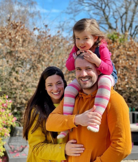 Shayne Ward with his girlfriend and their baby