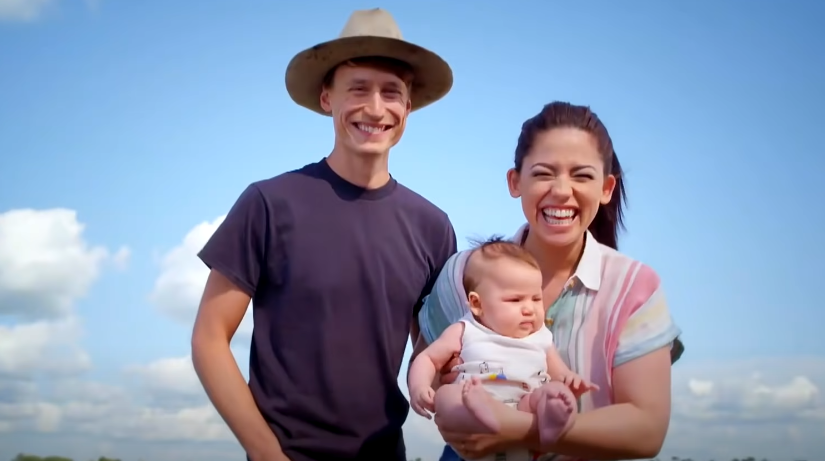 Molly Yeh with her husband and kid