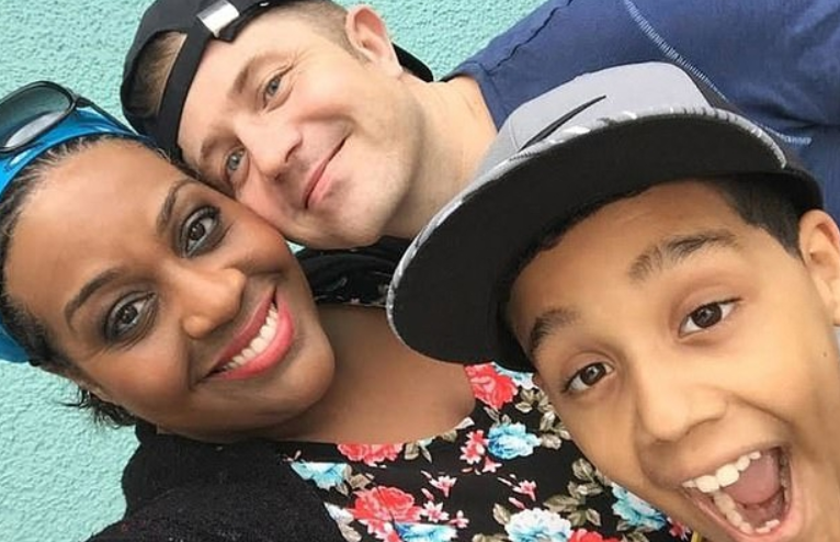 Alison Hammond with her ex-fiance Jamie Savage and her son Aiden