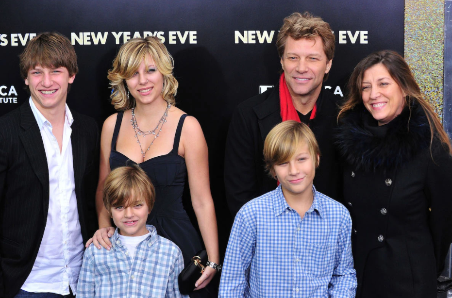 Jake Bongiovi with his parents and siblings