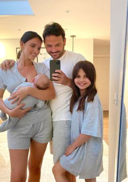 Ryan Thomas with Lucy Mecklenburgh and their baby Roman and Ryan's daughter Scarlett