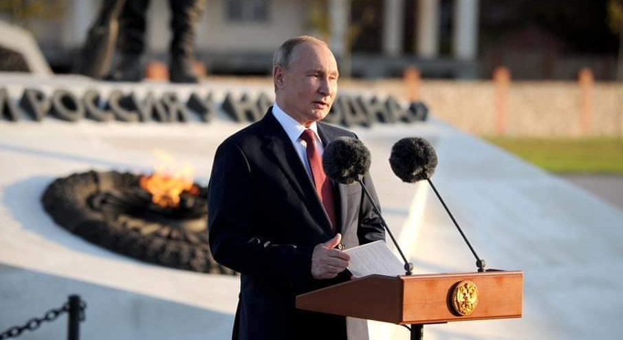 Russian politician, Vladimir Putin Speeching