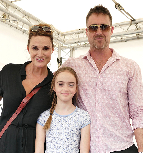 Sarah Parish with her handsome spouse and their second daughter, Nell